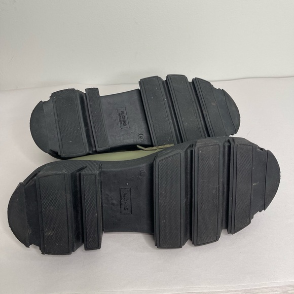 Alohas Trailblazer Leather Loafers Dusty Olive Sz 41 / 10.5 Chunky Platform - Picture 7 of 8